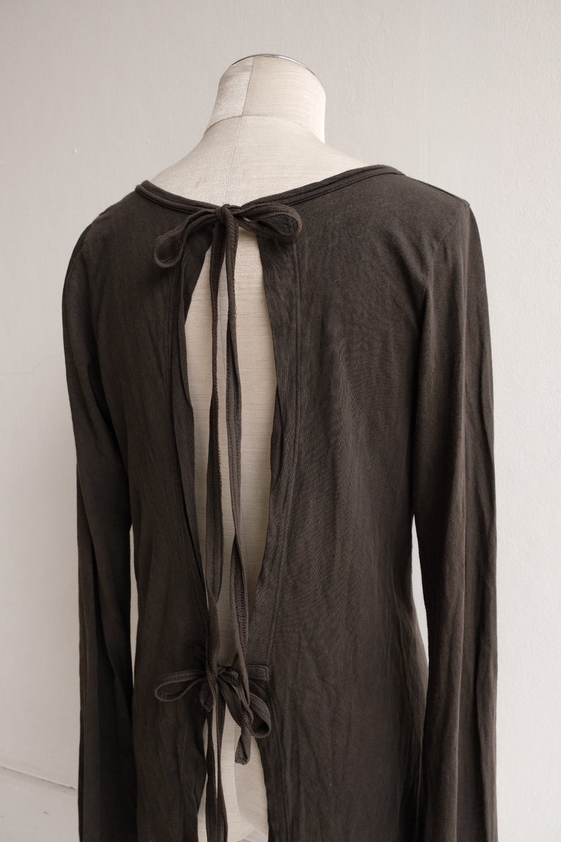 long sleeve back open top