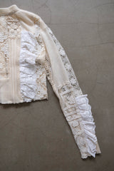 lace × cashmere cardigan