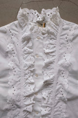 cotton lace trimmed blouse