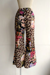 flower rayon flare pants