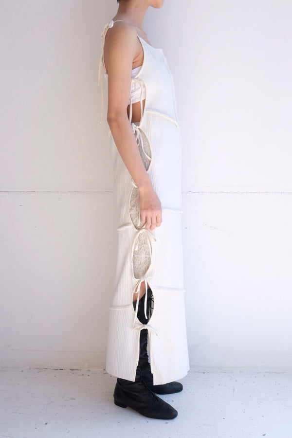 rib ribbon long dress