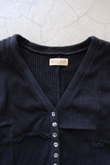 rib patchwork gater cardigan