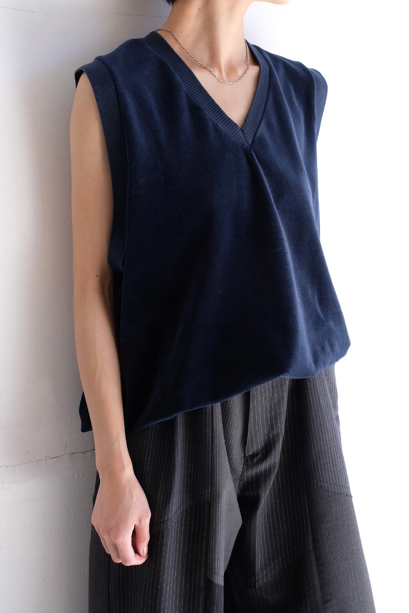 velour v-neck vest