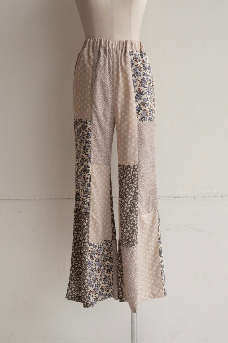 flower rayon flare pants