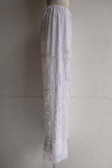 cutwork lace frill pants