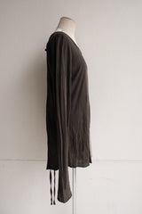 long sleeve back open top
