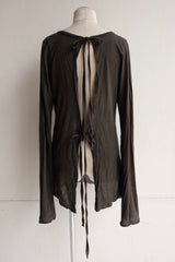 long sleeve back open top