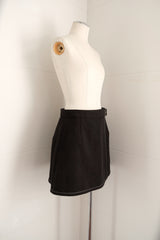 linen wrap mini skirt