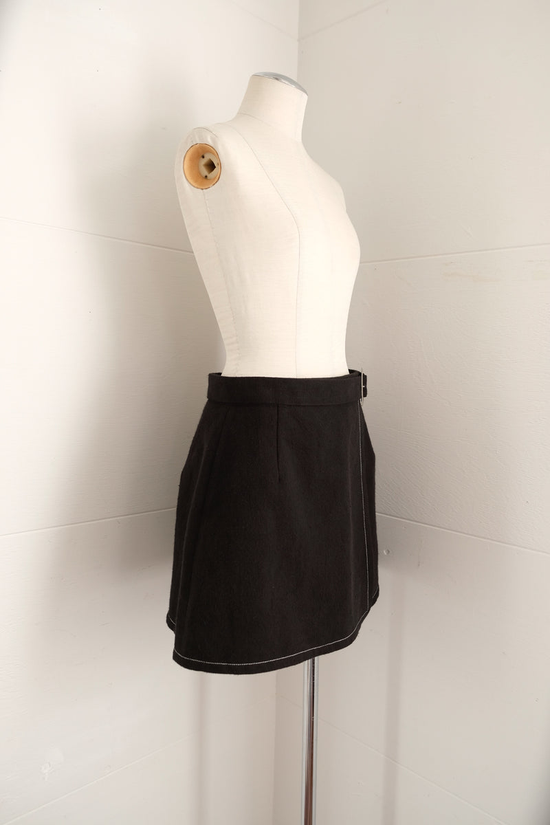 linen wrap mini skirt