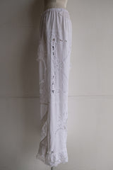 cutwork lace frill pants