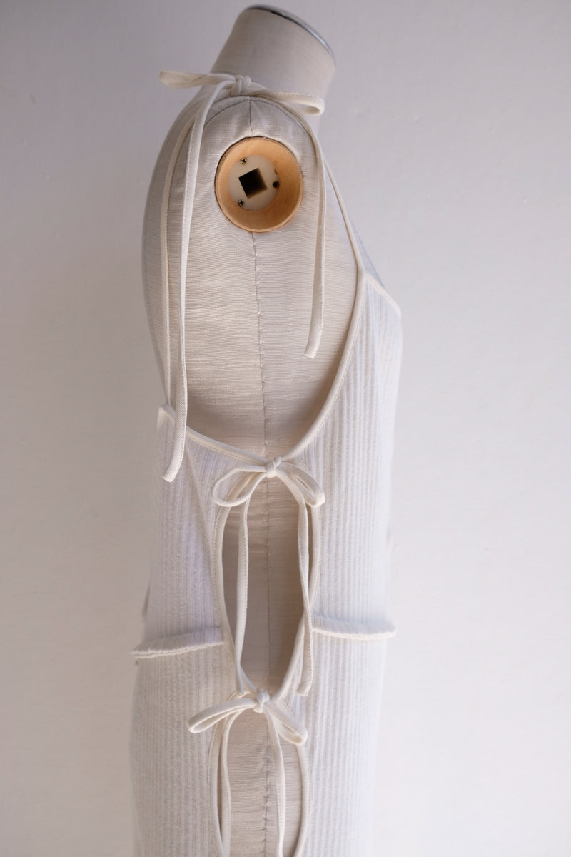 rib ribbon long dress