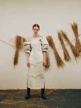 rib ribbon long dress