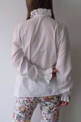 cotton lace trimmed blouse