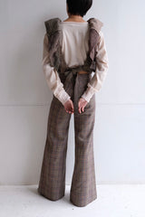 tweed frill backless top