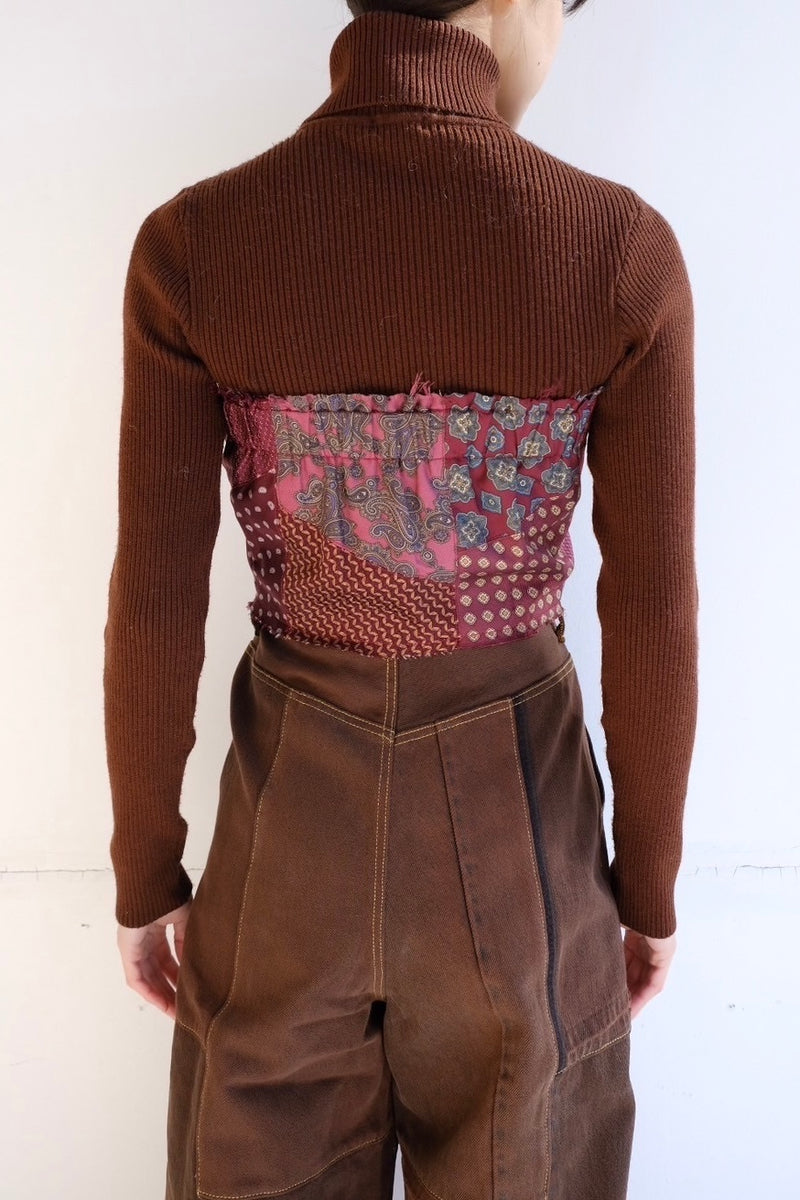 tie patchwork bustier
