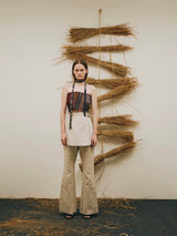 linen wrap mini skirt