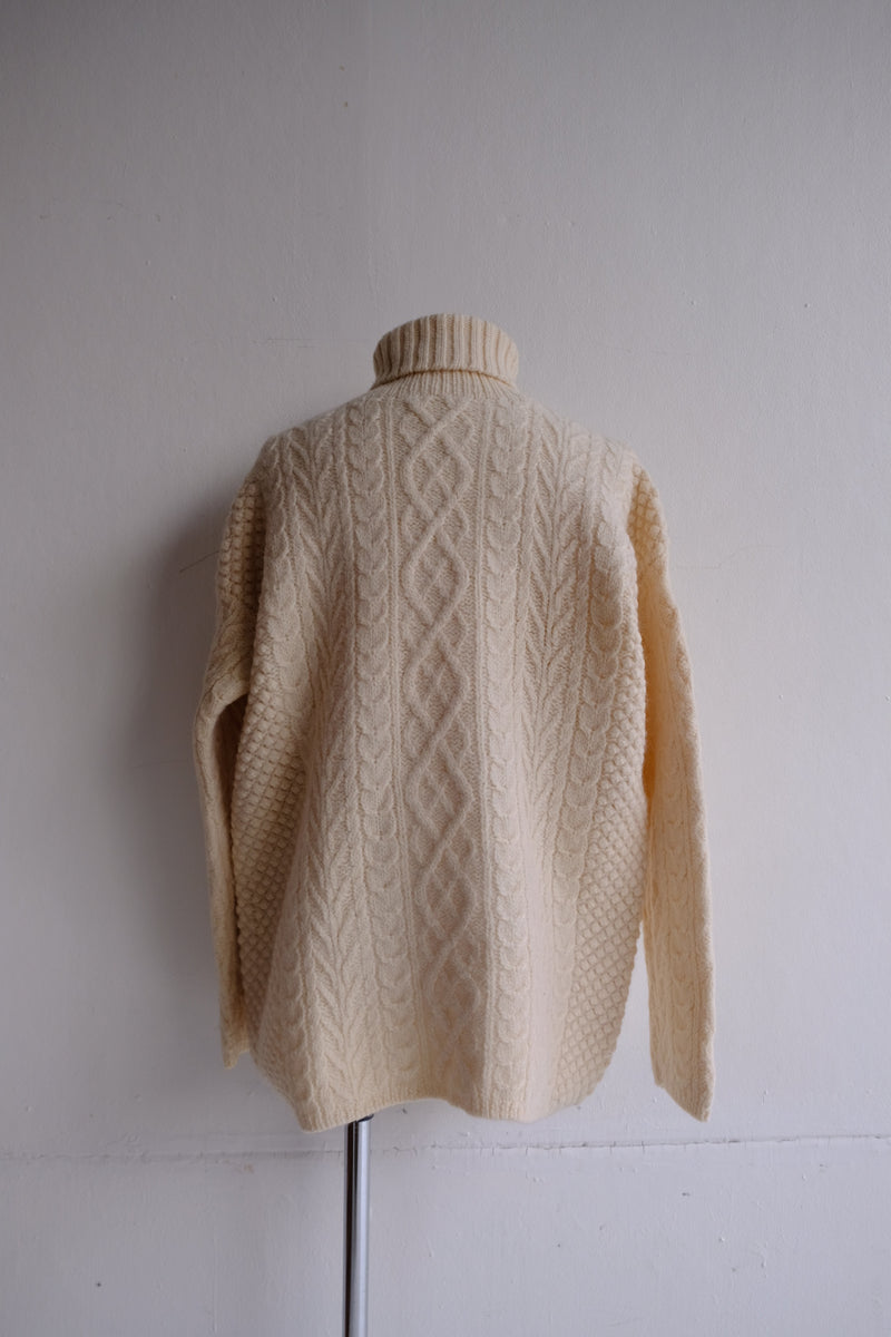 aran turtleneck knit