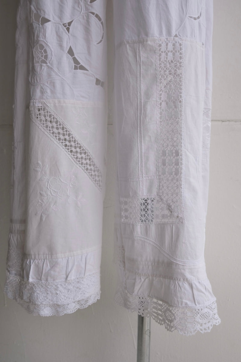 cutwork lace frill pants