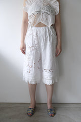 cutwork lace frill half pants