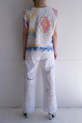 cutwork lace frill pants