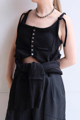 rib patchwork gater cardigan