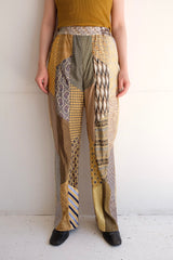 tie patchwork easy pants