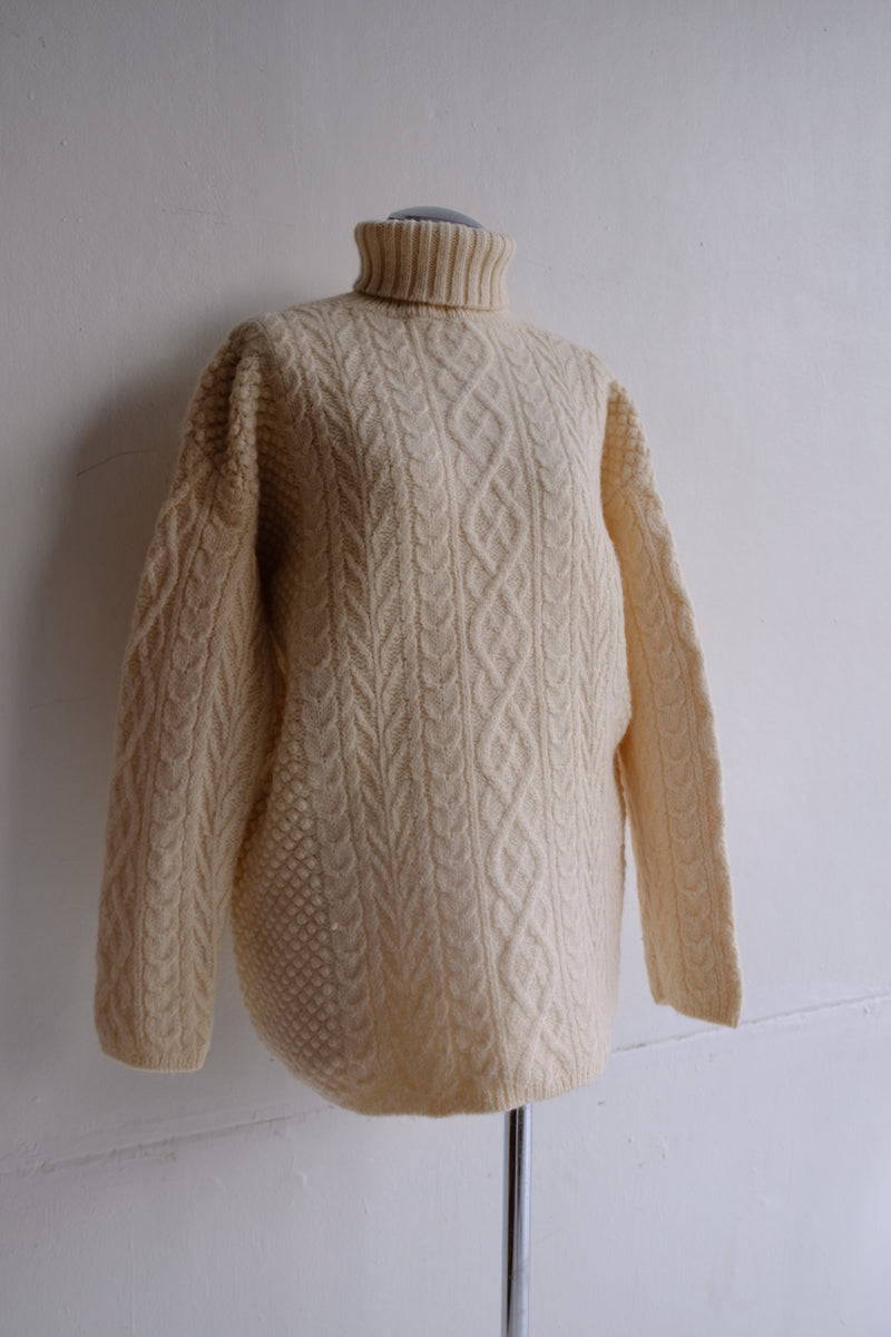 aran turtleneck knit