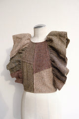 tweed frill backless top