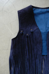 suede leather fringe vest