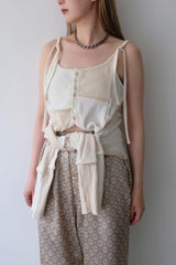 rib patchwork gater cardigan