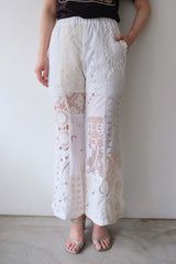 crochet lace flare pants