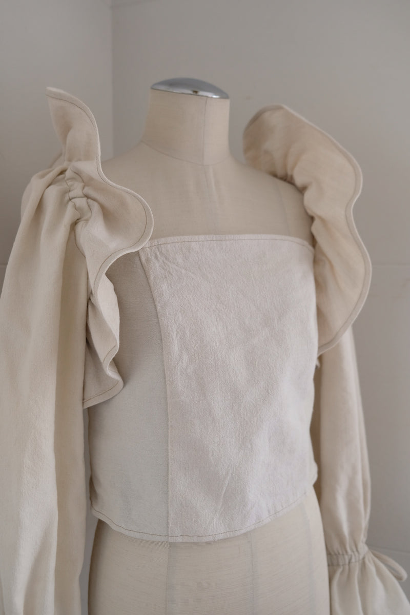 mermaid fin linen blouse