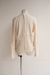 military rib patchwork cardigan