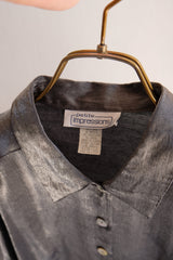 metallic long sleeve shirt