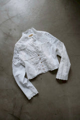 cutwork lace frill cardigan