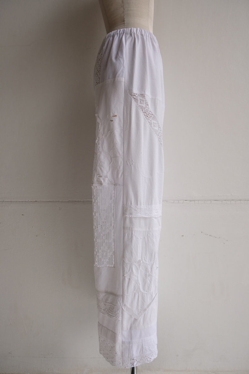 cutwork lace frill pants