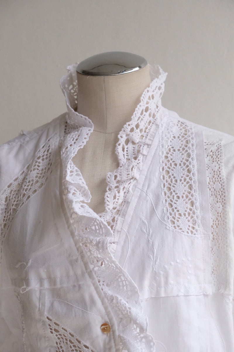cutwork lace frill cardigan