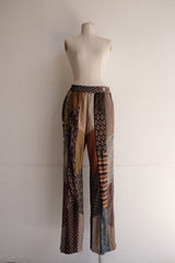 tie patchwork easy pants