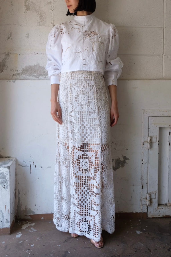 cutwork short blouse