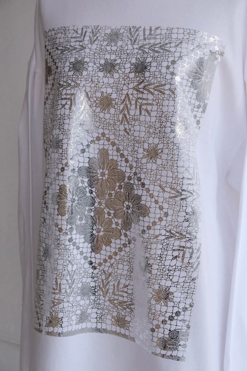 flower lace long T-shirts
