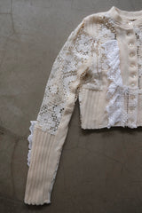 lace × cashmere cardigan