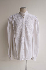 high neck frill blouse