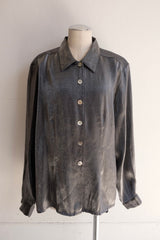 metallic long sleeve shirt