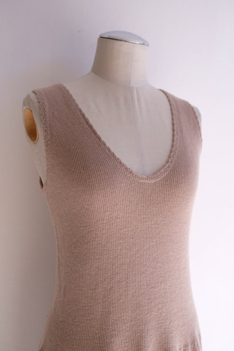 rib knit no sleeve dress