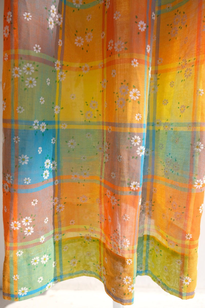 flower rainbow long dress