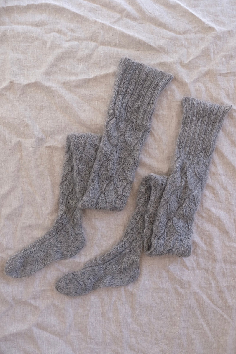 mohair knee-high socks