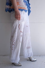 cutwork lace frill pants