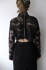 crochet lace high neck top