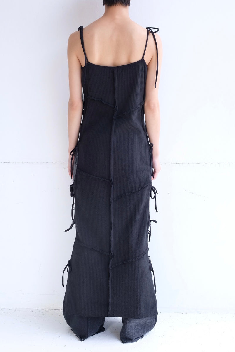 rib ribbon long dress