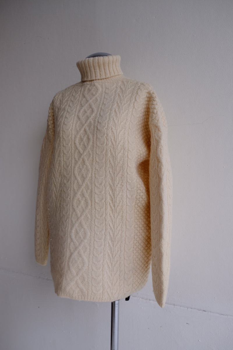 aran turtleneck knit